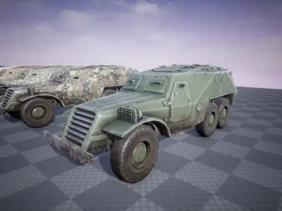 Functional - BTR152  Battle Truck  6 Versions Low-poly 3D model