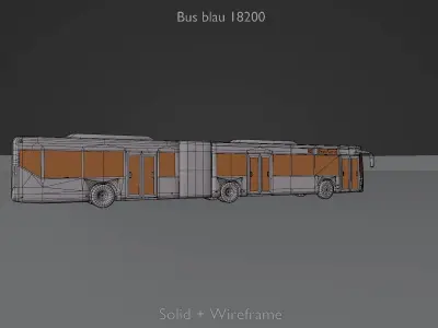 City Bus Blue 18200m Low-poly 3D model