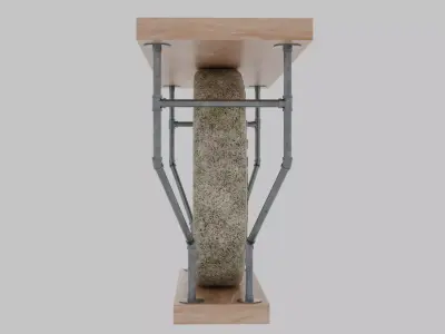 Industrial Millstone Side Table Low-poly 3D model