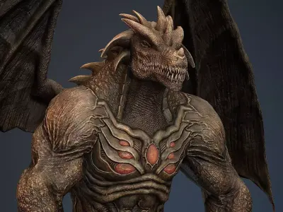 Draconid 2 Low-poly 3D model
