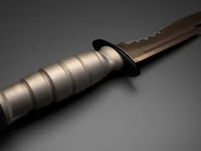 Military K-Bar Knife sword Low-poly 3D model