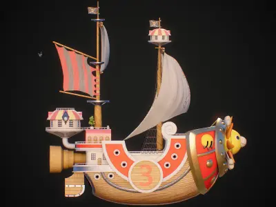 Thousand Sunny from One Piece Low-poly 3D model