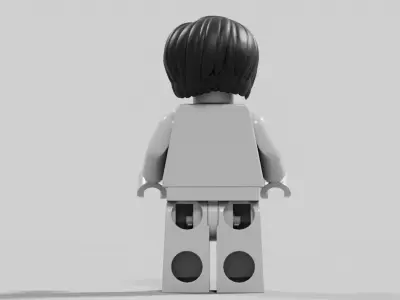 Scanned Lego Minifigure Short Bob Hair  3D model