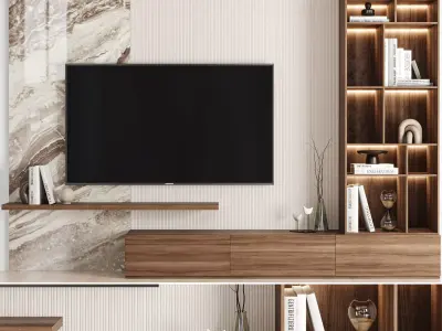 TV Wall 02 3D model