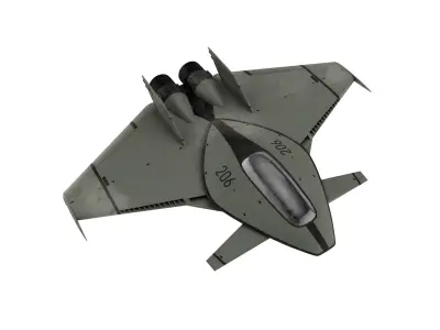Futuristic Stealth Fighter Aircraft 3D model