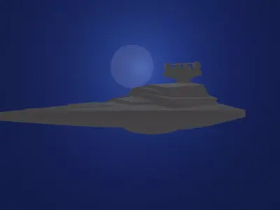 starwars destroyer rough detailed model Low-poly 3D model