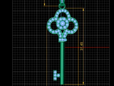 key pendant design 3D printable model       3D print model