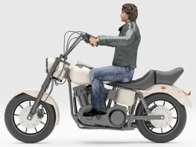 Chopper Biker 2 - 4K 3D model