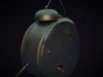 old alarm clock Free low-poly 3D model