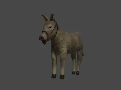 The donkey Low-poly 3D model