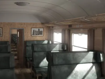 Old Train Interior 05 3D model