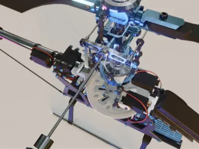 RC Helicopter 3D model Rigged