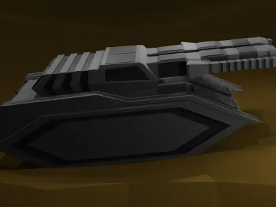 Space cannon Low-poly 3D model