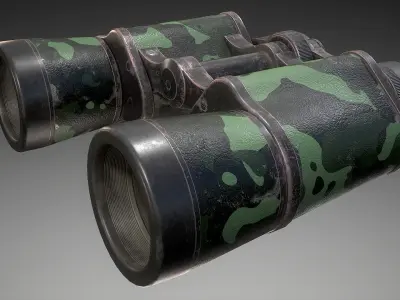 Camouflage Binoculars Low-poly 3D model