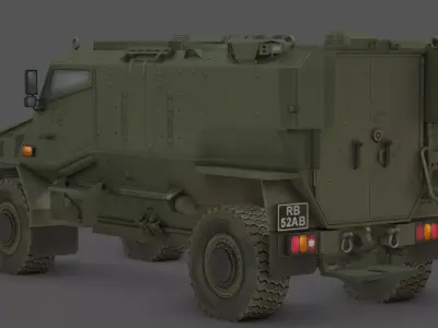  Foxhound MRAP 3D Model British Army Light Protected Vehicle  Low-poly 3D model