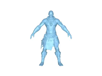 Realistic Tribal Warrior 3D Character Game Ready Model 3D model