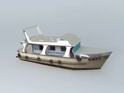 Boat not coast of Santos 3D model
