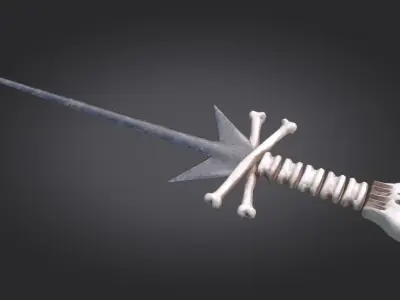 Stylized Medieval Sword melee weapon game ready Low-poly 3D model