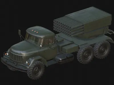 BM-21 Grad Low-poly 3D model purchase