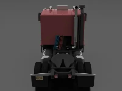 W-Series W-9000 Semi Truck 1974 Low-poly 3D model
