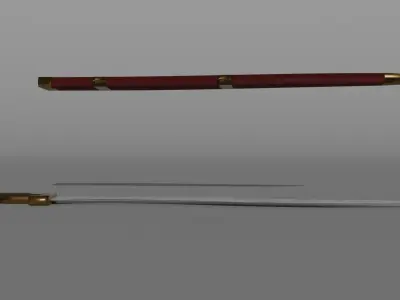 Falcata sword and knife Low-poly 3D model