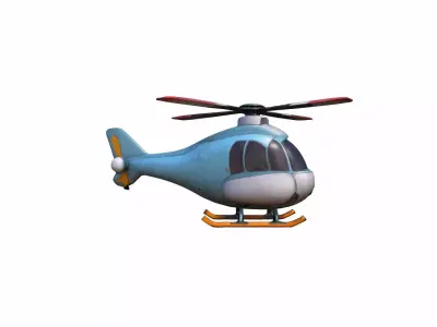 Square Crop Of Helicopter Flying In Sky 3d Render 3D model