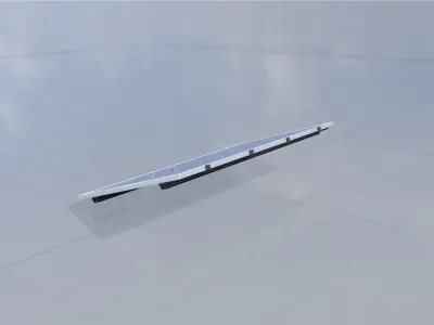 Solar module version 3 2x4m tilt angle 20 degrees without stand Low-poly 3D model