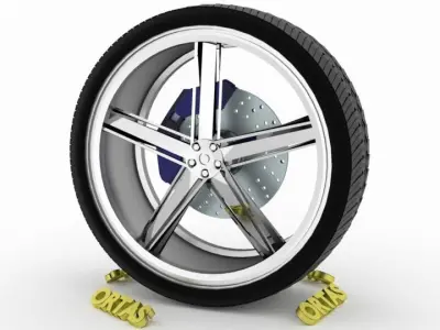 ORTAS CAR WHEEL RIM 89 GAME READY WHEEL RIM TIRE 3D model