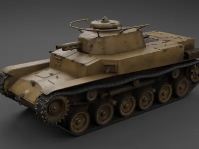Ka-Ho Flamethrower Tank Low-poly 3D model