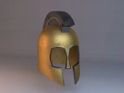 Spartan helmet low poly Low-poly 3D model