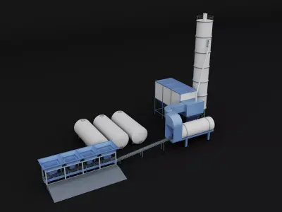 Industrial Factory Plant Props Pack 3D Model Low-poly 3D model