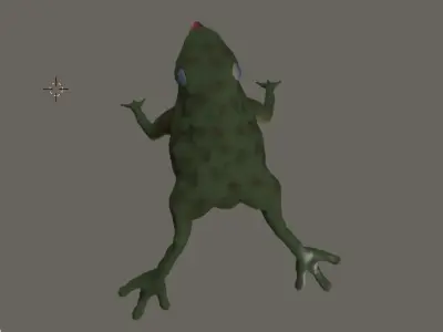 frog jumping Low-poly 3D model
