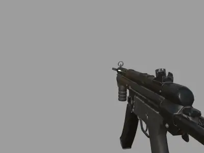 Game ready MP5 submachine gun Free low-poly 3D model