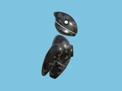 Flying Robot 10 Military Camouflage - Character SciFi Design Low-poly 3D model