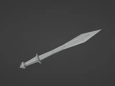 Lowpoly game assets sword Free low-poly 3D model purchase
