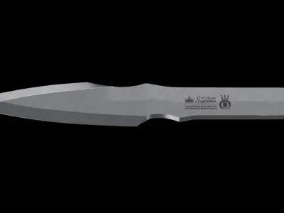 Kizlyar Supreme Strij Throwing Knife steel Blade Low-poly 3D model