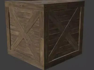Crate wooden box Free low-poly 3D model