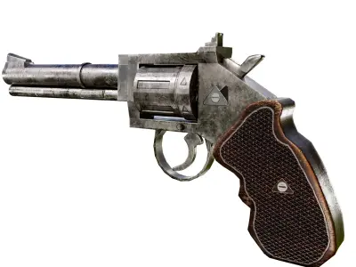 Webley Revolver Pistol 3D model