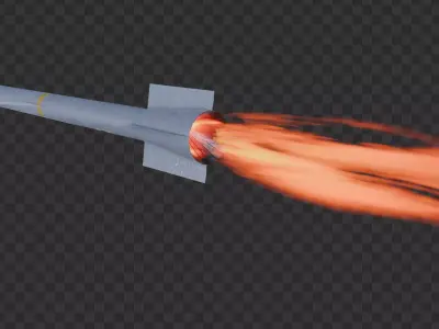 Blender Geometry Nodes Procedural Missile generator 3D model