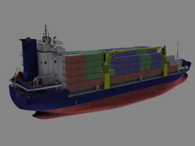 Akdeniz container ship Low-poly 3D model