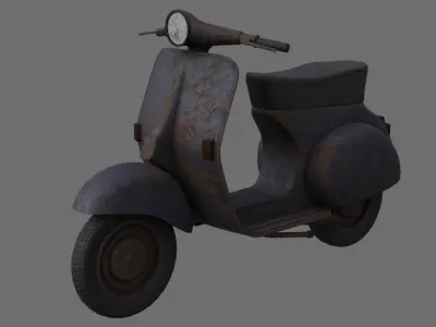 Motor Scooter 1C Low-poly 3D model