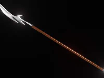 Metal spear Low-poly weapon Free low-poly 3D model