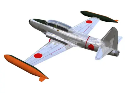 lockheed T-33 shooting star 3D model purchase