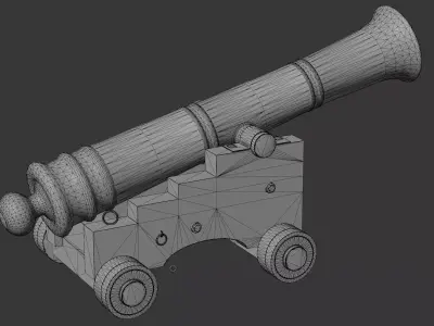 Antique Naval Cannon - High Poly PBR 3D Model 3D model