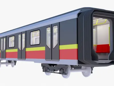 Warsaw metro middle coach 3D model