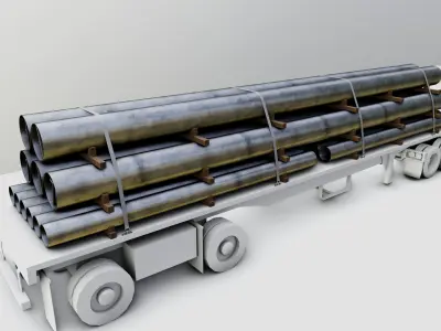 CARGO MODELS FOR TRUCK TRAILER-Pipes Type-1 3D model