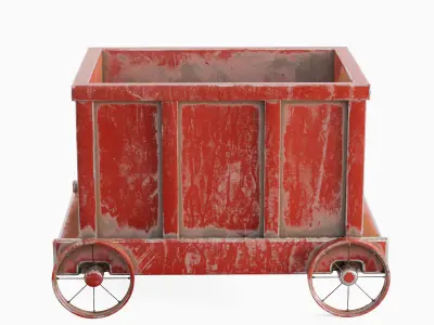 Old Mining Trolley 01 Low-poly 3D model