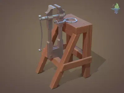 Blacksmith Post Vice Low-poly 3D model