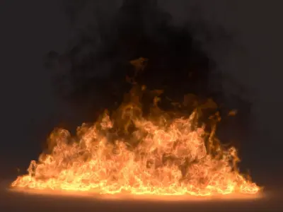 Volumetric Thick Smoke Oil Fire VDB Set for Blender 3D model