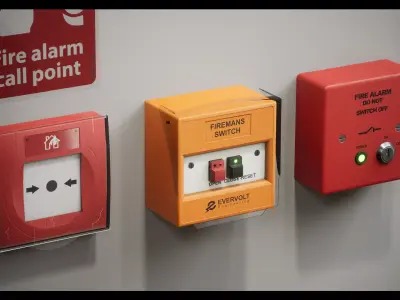 Fire Safety Building Equipment Low-poly 3D model